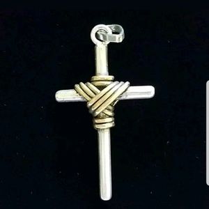Sterling silver cross crucifix with wrap detail